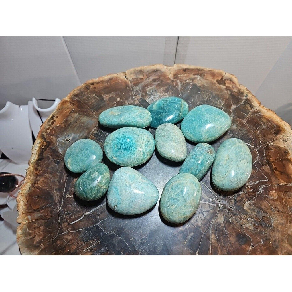 Green Amazonite Palm Stone — Large, Polished | Natural Crystal for Calm & Balance