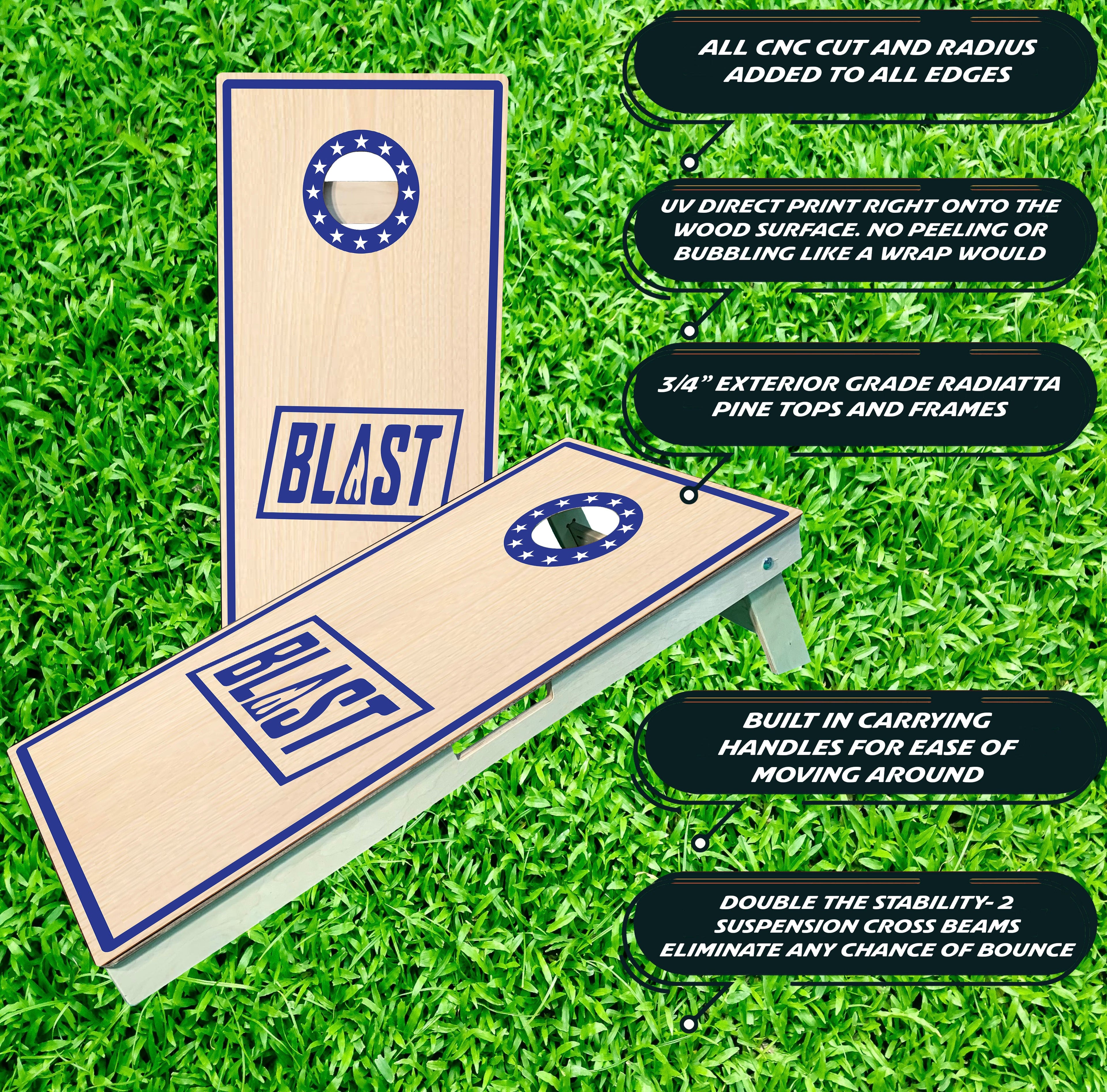 Triangle Wood Grain Cornhole Board Set — Premium Handcrafted in the USA