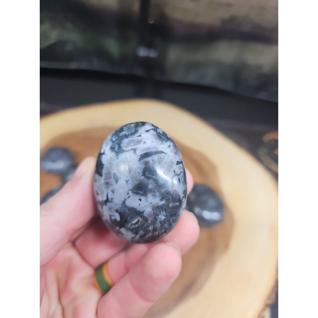 Polychrome Merlinite Gabbro Palm Stones — 5-Piece Set | Natural Crystal from Madagascar