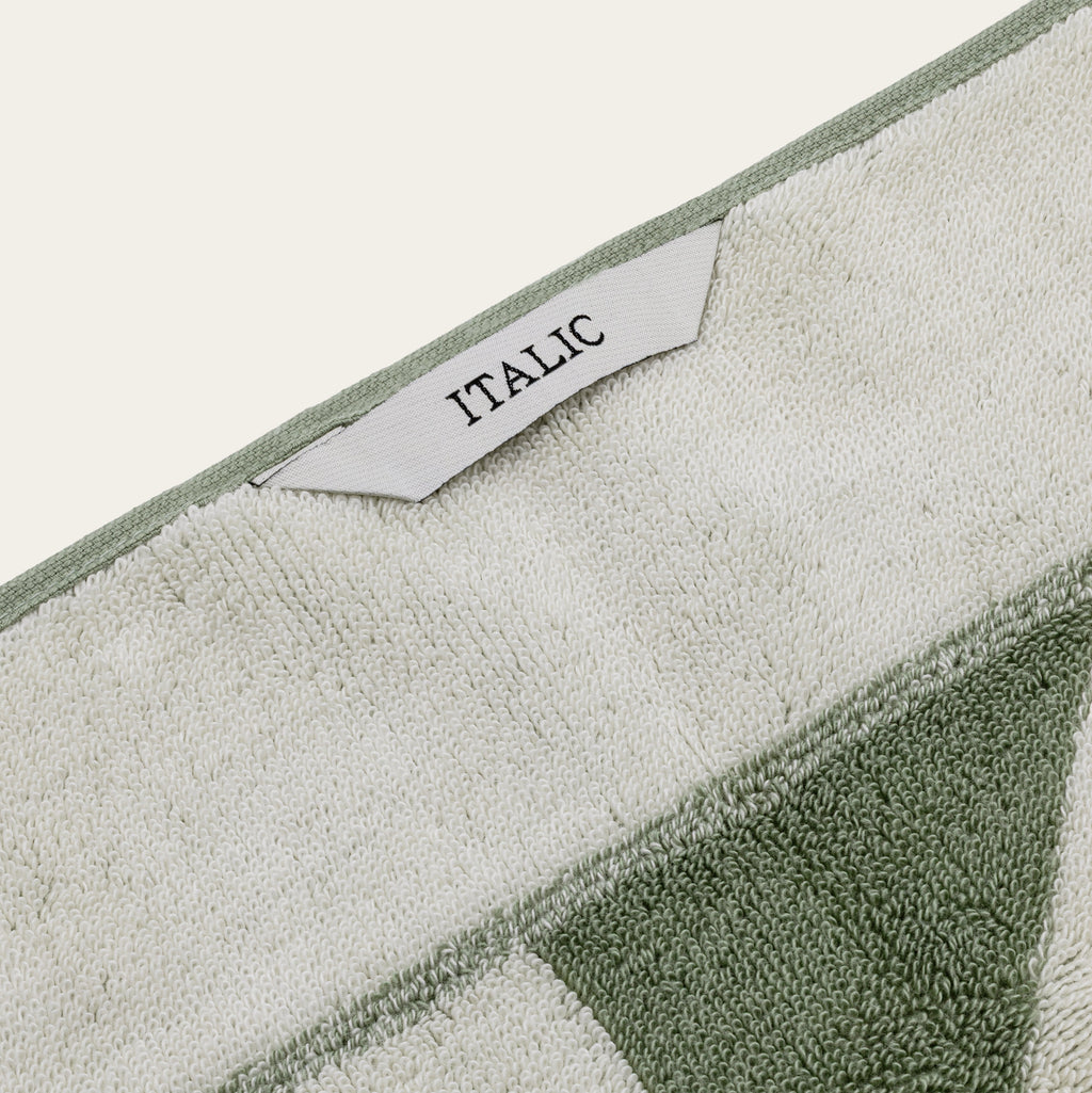 Italic Umbra Towels – 100% Australian Cotton, 600 GSM | Sage & Ecru | Sets from 2 to 12