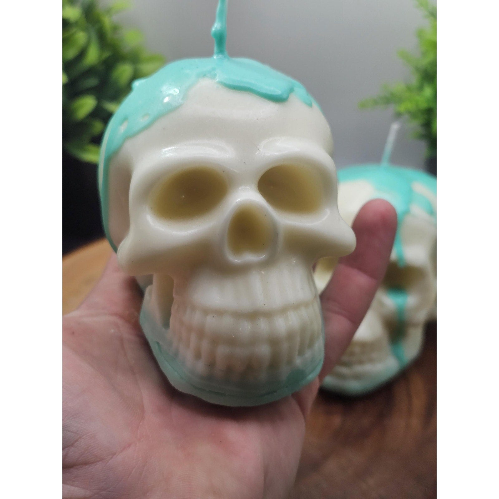 Skull Candle Set — 2-Piece Unscented Display Candles | Gothic Home Decor