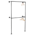 PIPE DECOR Industrial Steel Wall Mounted Double Hung Clothing Rack