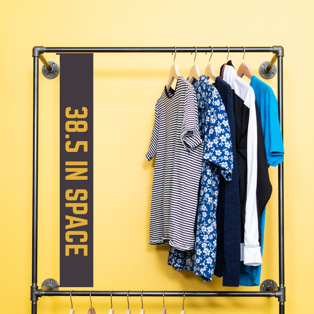 PIPE DECOR Industrial Steel Freestanding Double Hung Clothing Rack