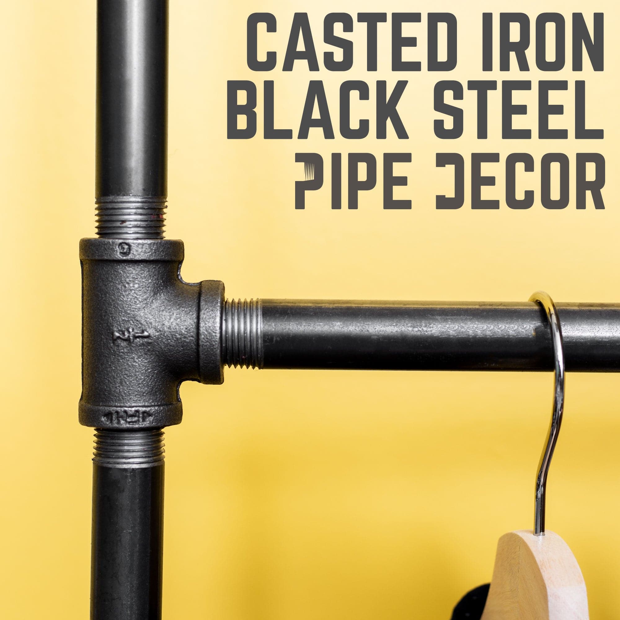 PIPE DECOR Industrial Steel Freestanding Double Hung Clothing Rack