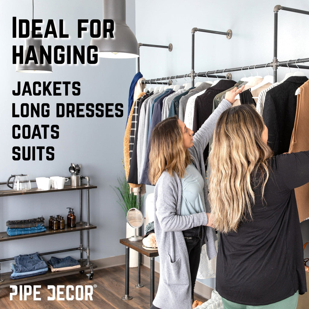 PIPE DECOR 115 in. Triple Wall Mounted Clothing Rack