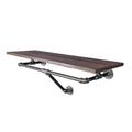 PIPE DECOR 36 in. Trail Brown Wall Mounted Clothing Rack with Wood Shelf