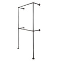 PIPE DECOR Noir Matte Black Wall Mounted Double Hung Clothing Rack