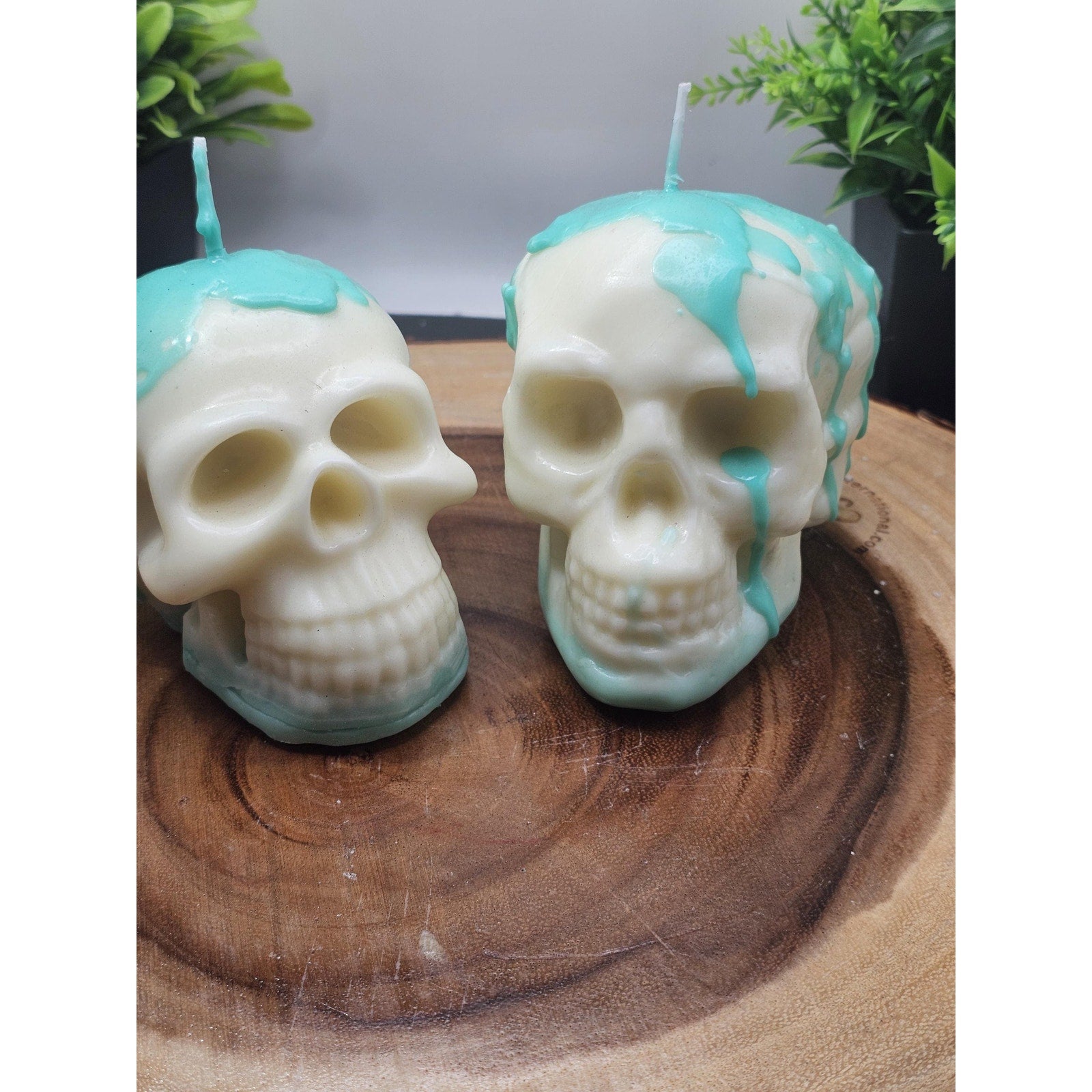 Skull Candle Set — 2-Piece Unscented Display Candles | Gothic Home Decor