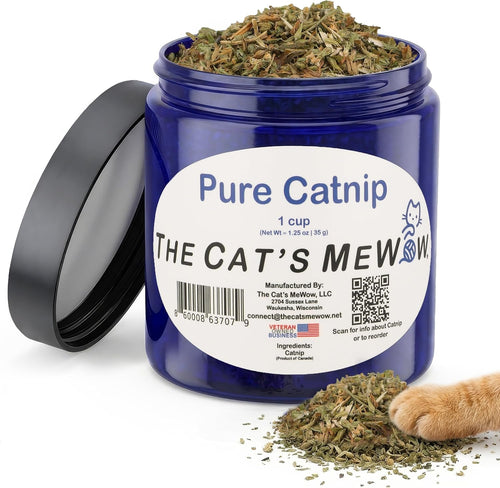 100% Pure Catnip for Cats – North American Grown | Resealable Fresh Catnip Jar