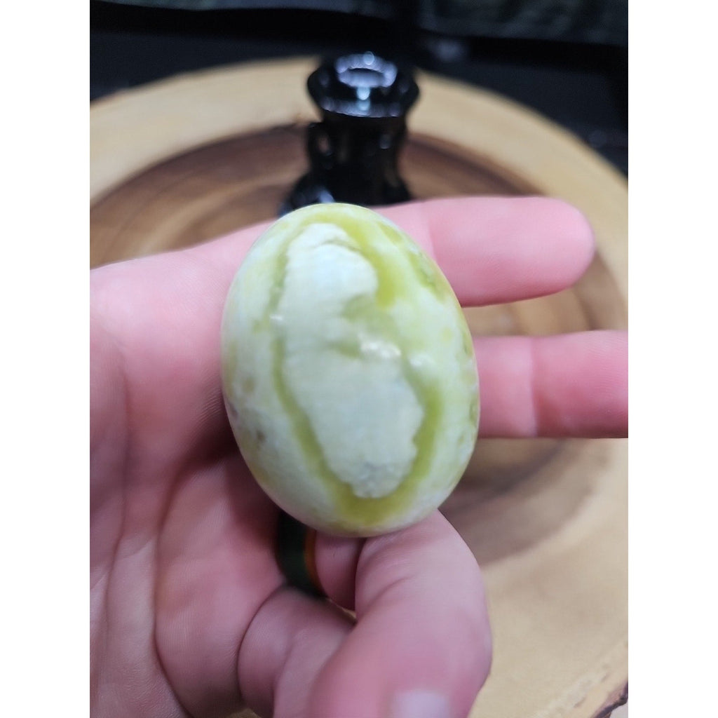 Lantian Jade Crystal Egg with Stand | Natural Polished Stone from China