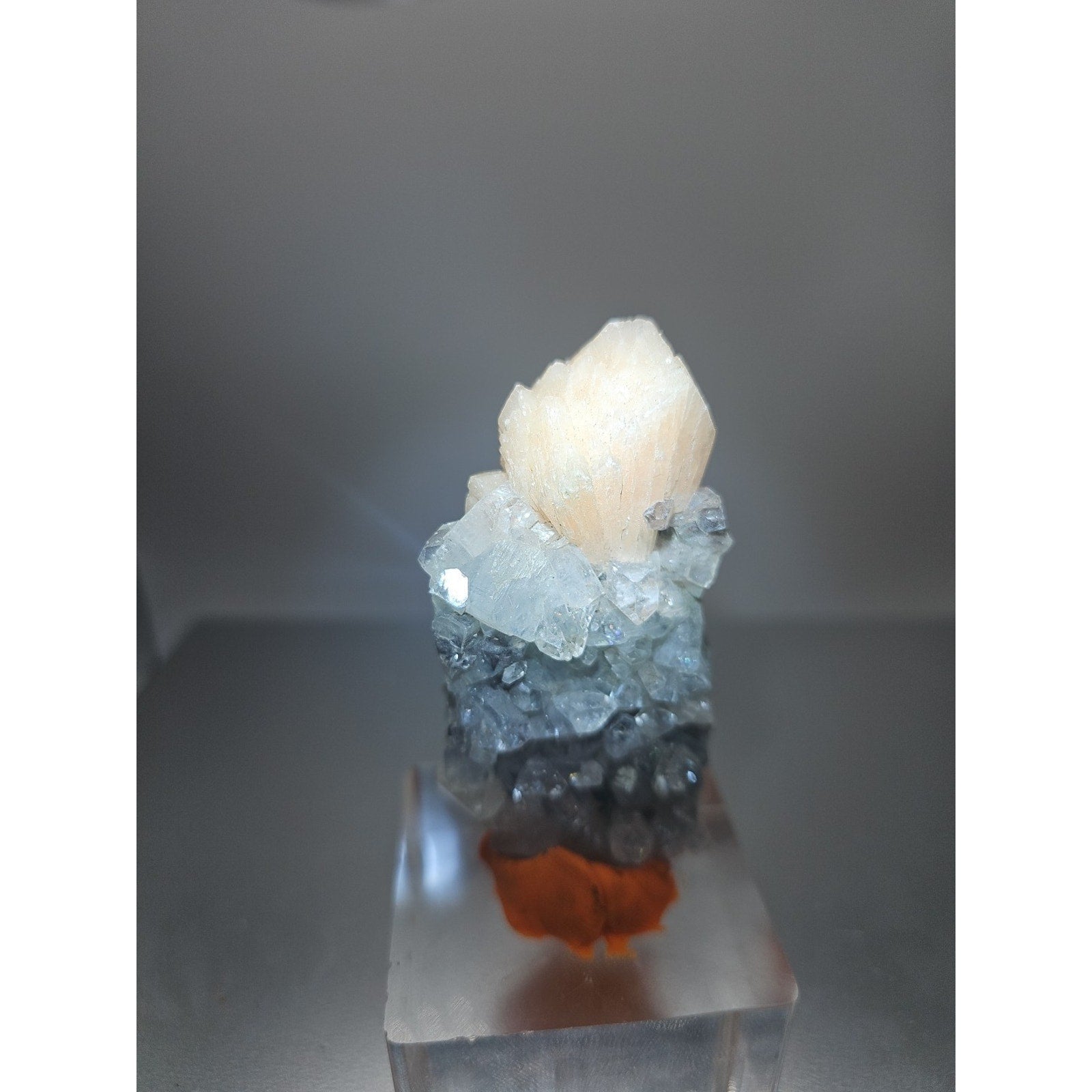 Apophyllite with Pink Stilbite Crystal Specimen — 51g | Natural Cluster from Madagascar