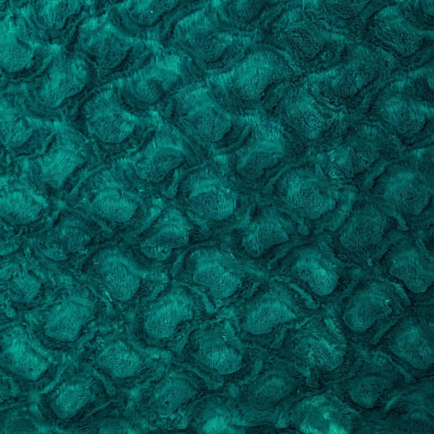 DaDa Bedding Mermaid Scale Emerald Green & Teal Faux Fur Sherpa Throw Blanket