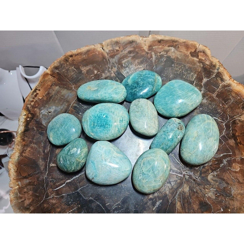 Green Amazonite Palm Stone — Large, Polished | Natural Crystal for Calm & Balance
