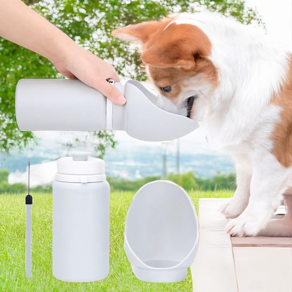 Portable Dog Water Bottle with Collapsible Travel Bowl