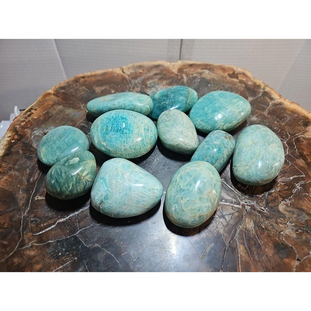 Green Amazonite Palm Stone — Large, Polished | Natural Crystal for Calm & Balance