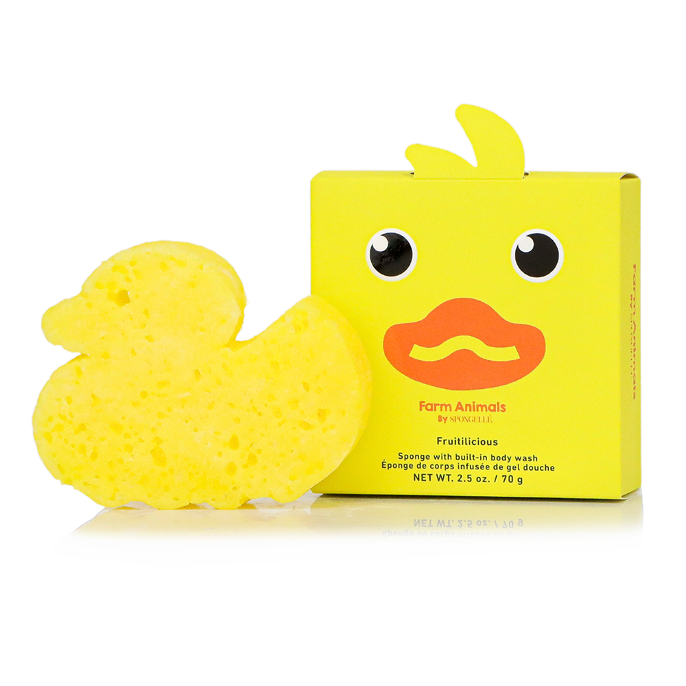 Spongellé Danny Duck Body Wash Infused Buffer — Farm Animals Collection