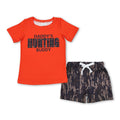 Daddy's Hunting Buddy Boys Summer Outfit – Soft Milk Silk Tee & Shorts Set