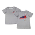Mini Rodeo Boys Grey Stars & Stripes Duck 4th of July Short Sleeve Shirt
