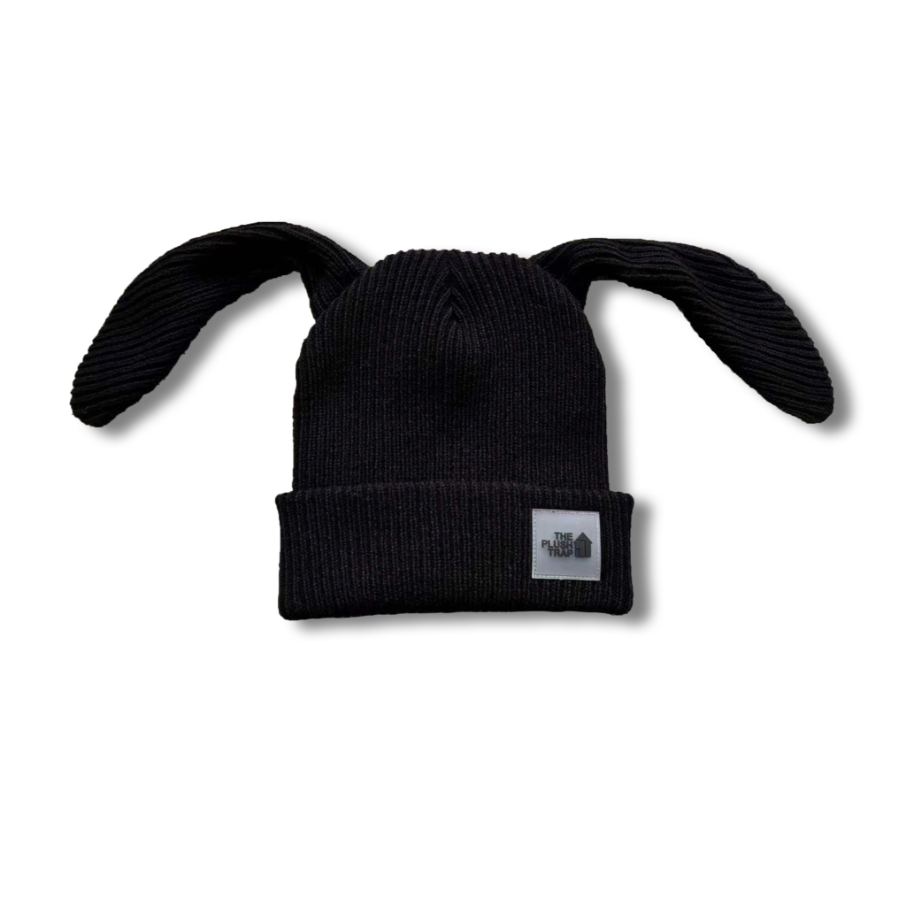 Satin Lined Bunny Beanie Balaclava – Kawaii Ears Hat for Hair Protection, Alt Streetwear Ski Mask, Anime Winter Gift
