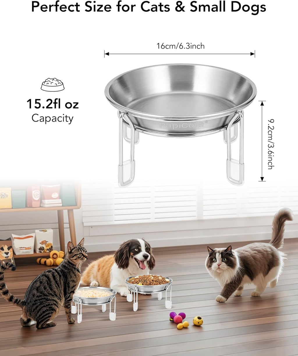 Elevated Stainless Steel Cat & Small Dog Bowls