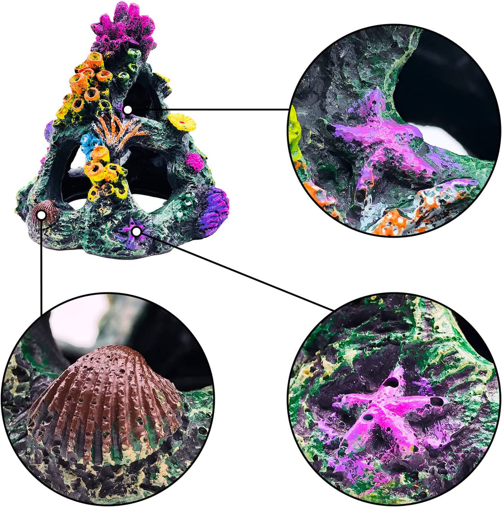 Fish Tank Decoration Coral Reef Set Aquarium Ornament Cave Plants Betta Decor