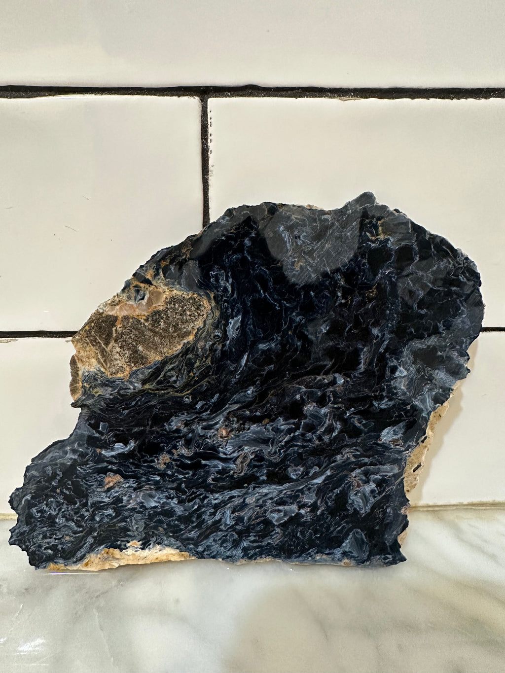 Large Pietersite Slab - 6.8"x5"x0.2" (Ouitja mine in Namibia)