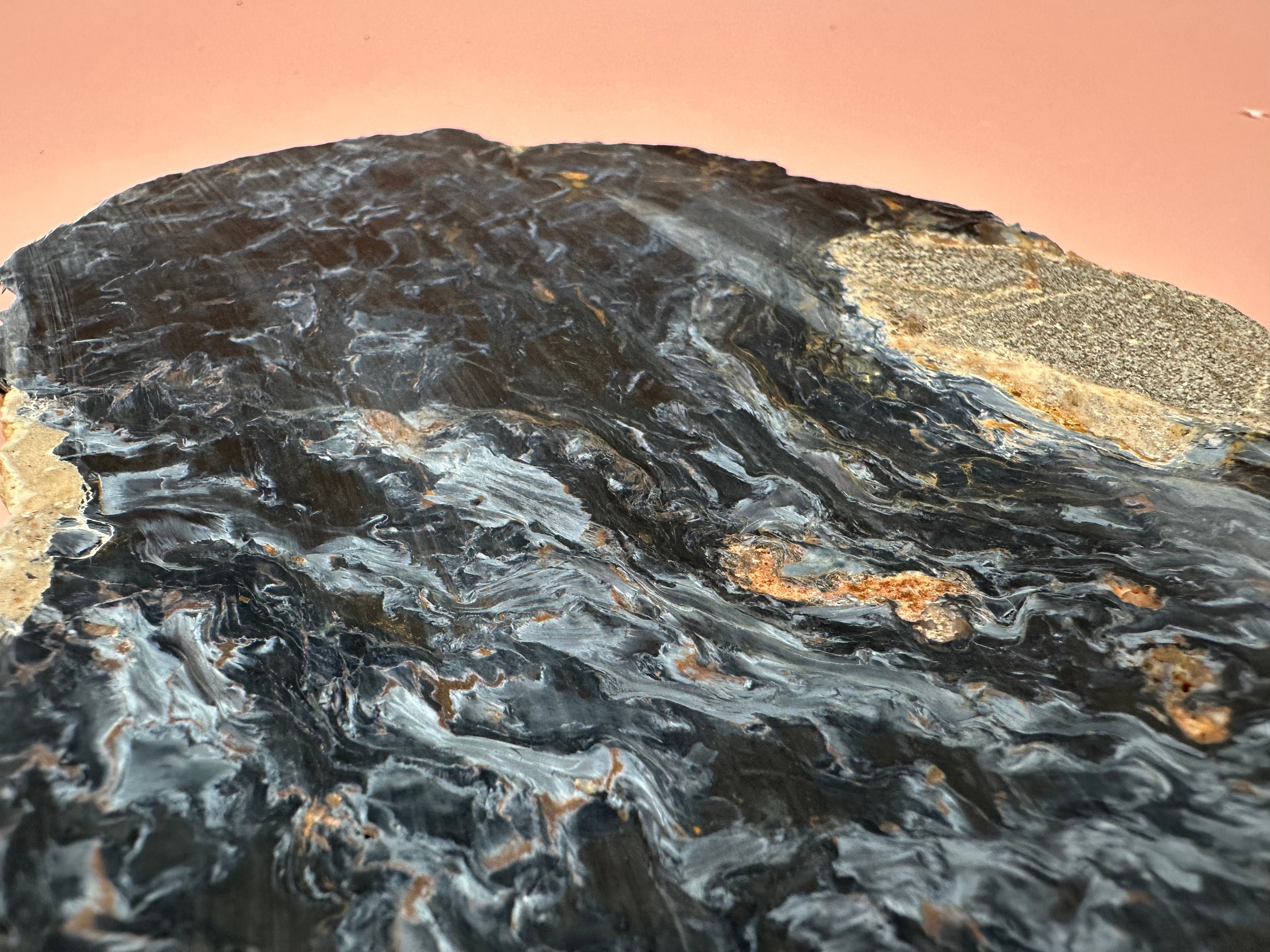 Large Pietersite Slab - 6.8"x5"x0.2" (Ouitja mine in Namibia)