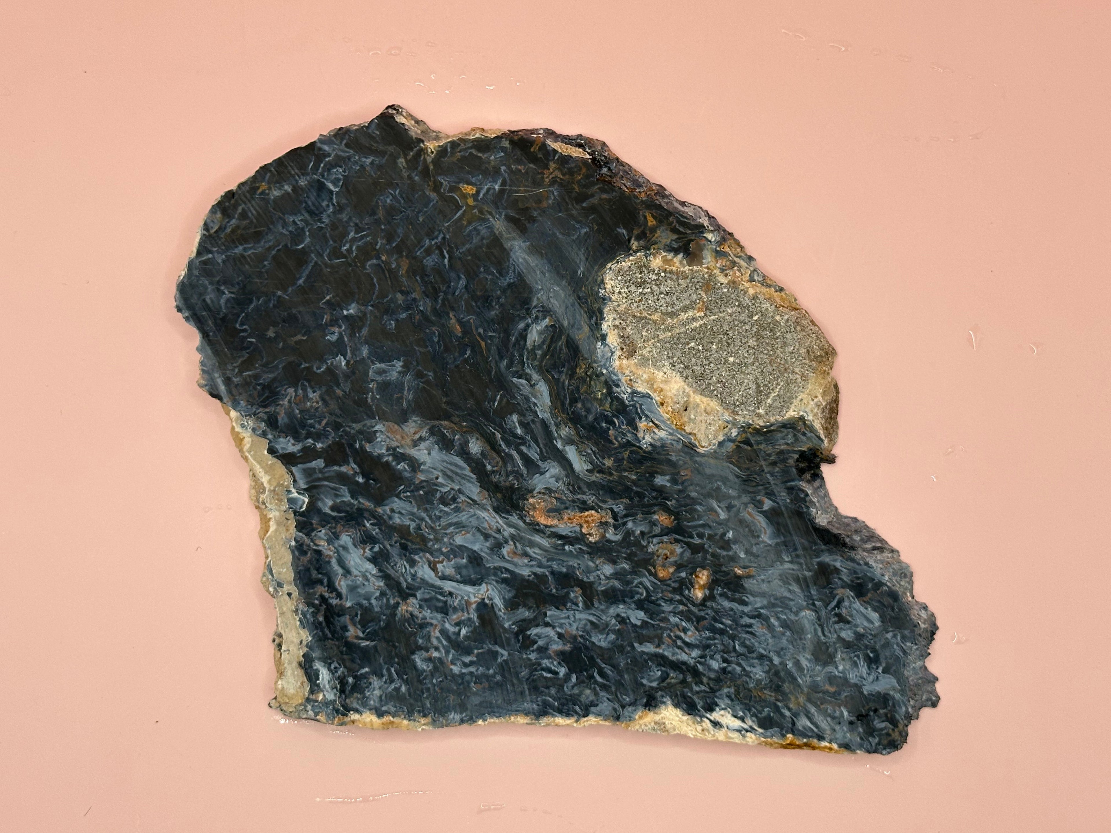 Large Pietersite Slab - 6.8"x5"x0.2" (Ouitja mine in Namibia)