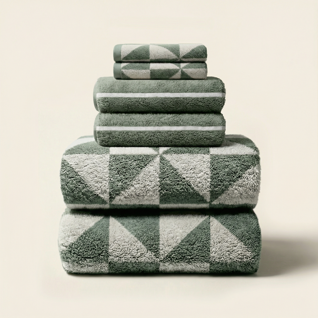 Italic Umbra Towels – 100% Australian Cotton, 600 GSM | Sage & Ecru | Sets from 2 to 12