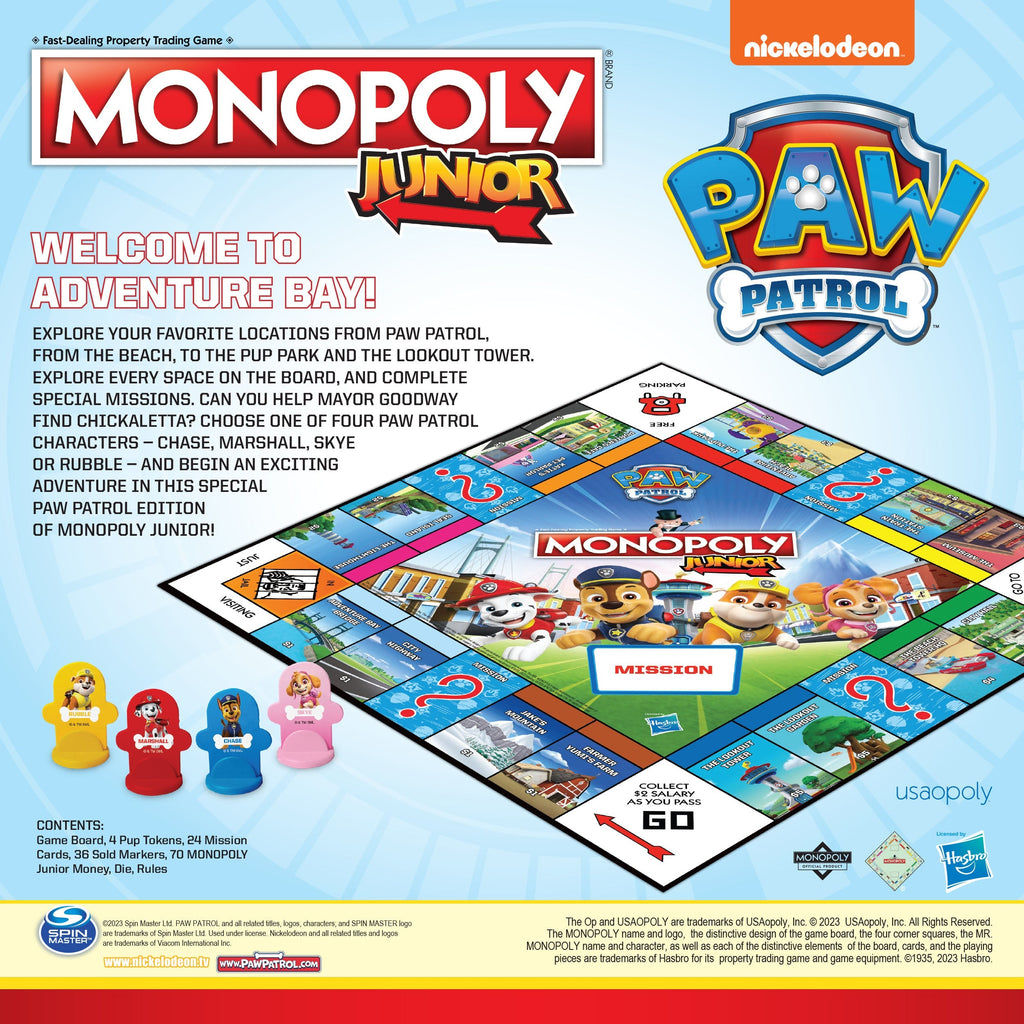 Monopoly Junior: PAW Patrol Edition — Kids Board Game