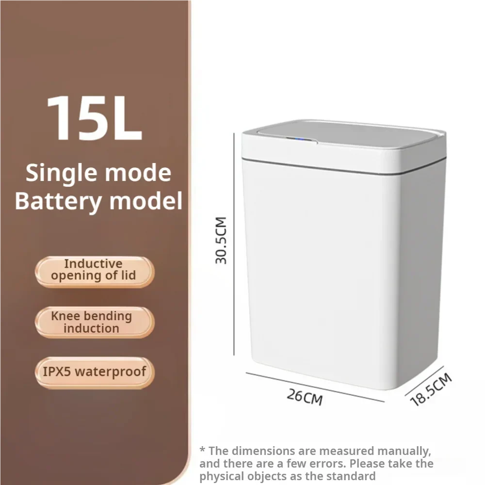 Touchless Smart Sensor Trash Can — 15L Automatic Bagging Garbage Bin