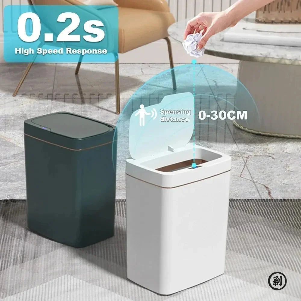 Touchless Smart Sensor Trash Can — 15L Automatic Bagging Garbage Bin