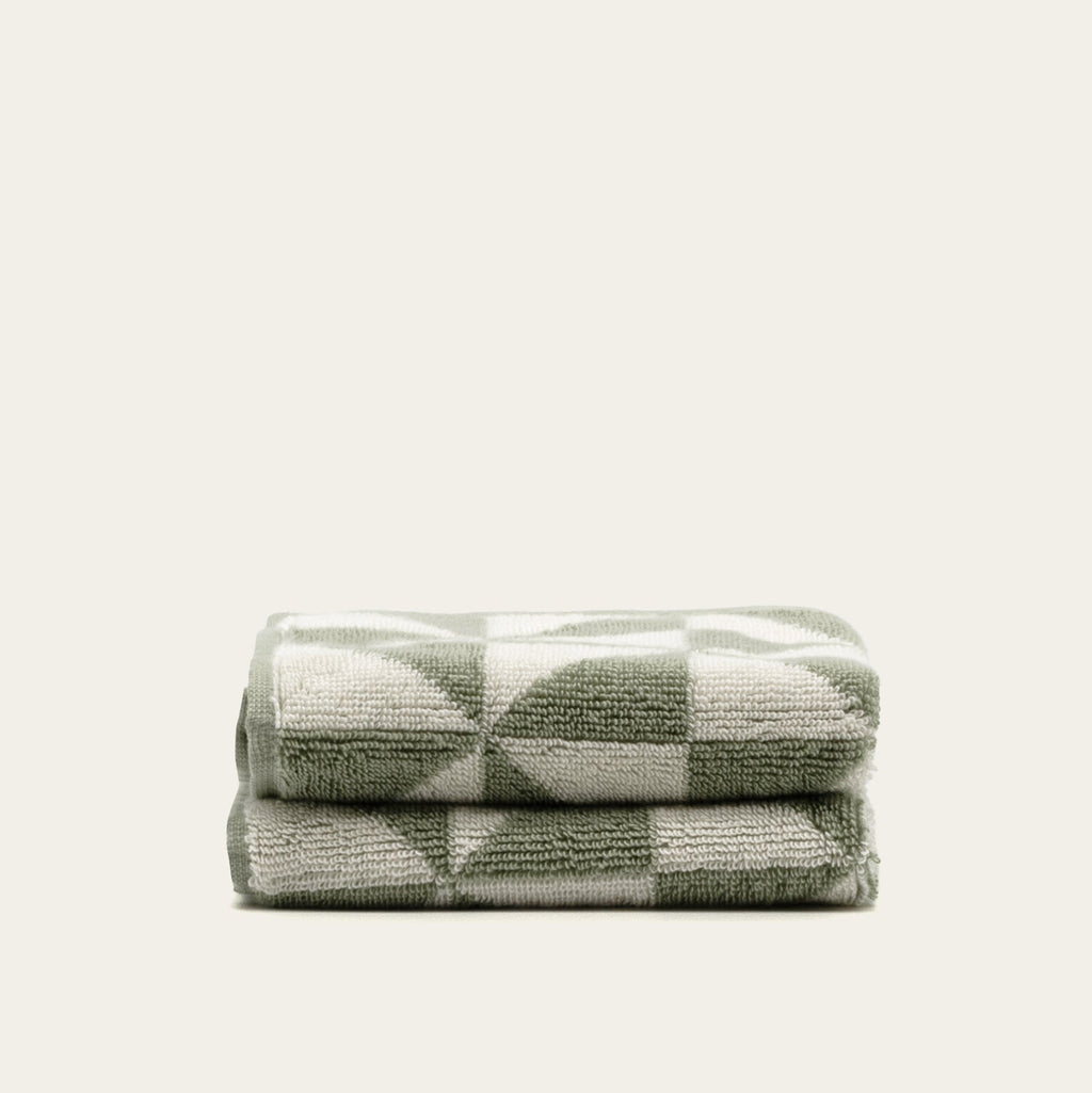 Italic Umbra Towels – 100% Australian Cotton, 600 GSM | Sage & Ecru | Sets from 2 to 12