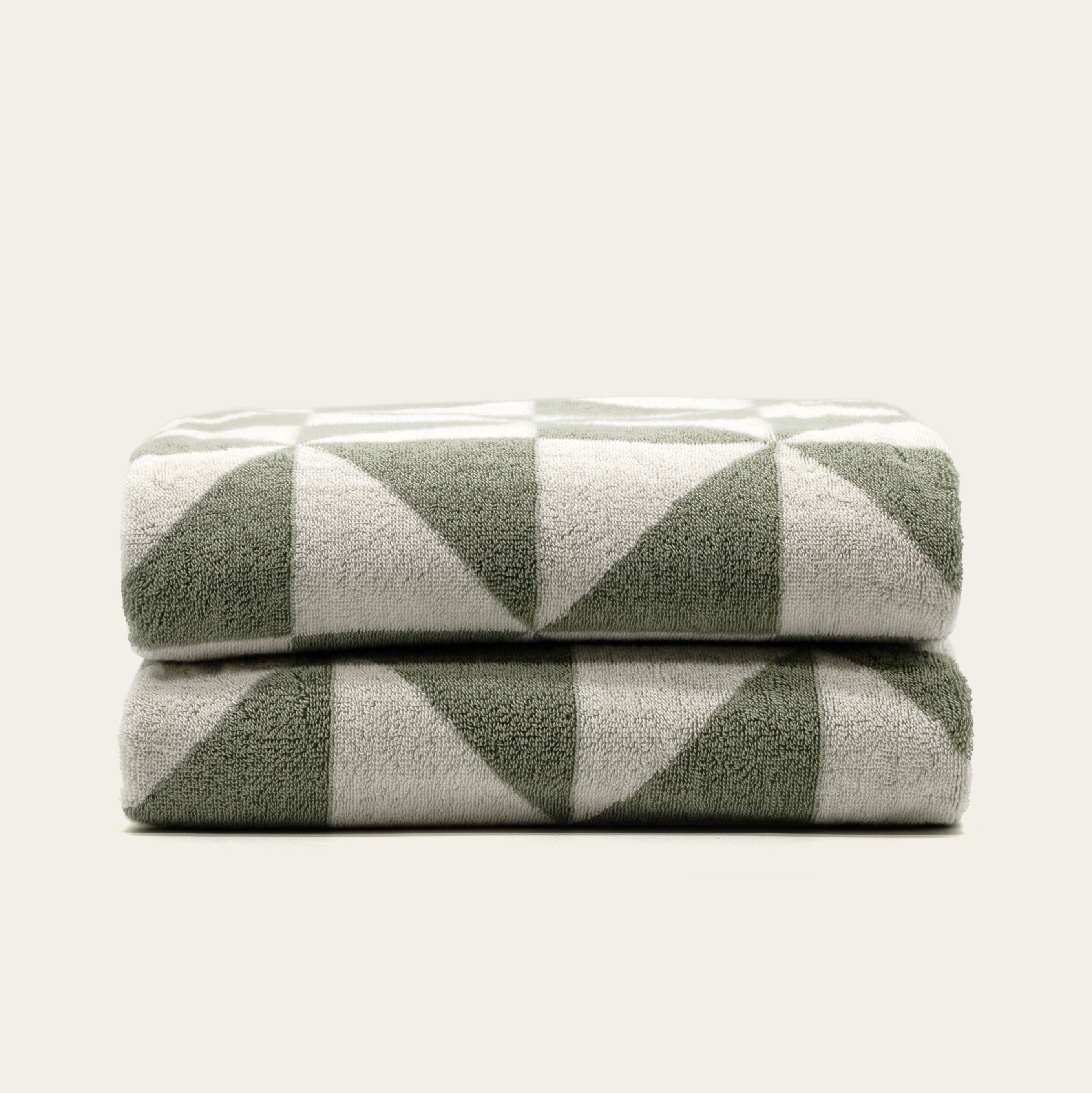 Italic Umbra Towels – 100% Australian Cotton, 600 GSM | Sage & Ecru | Sets from 2 to 12