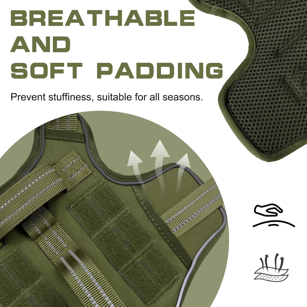 No-Pull Tactical Dog Harness with Molle System
