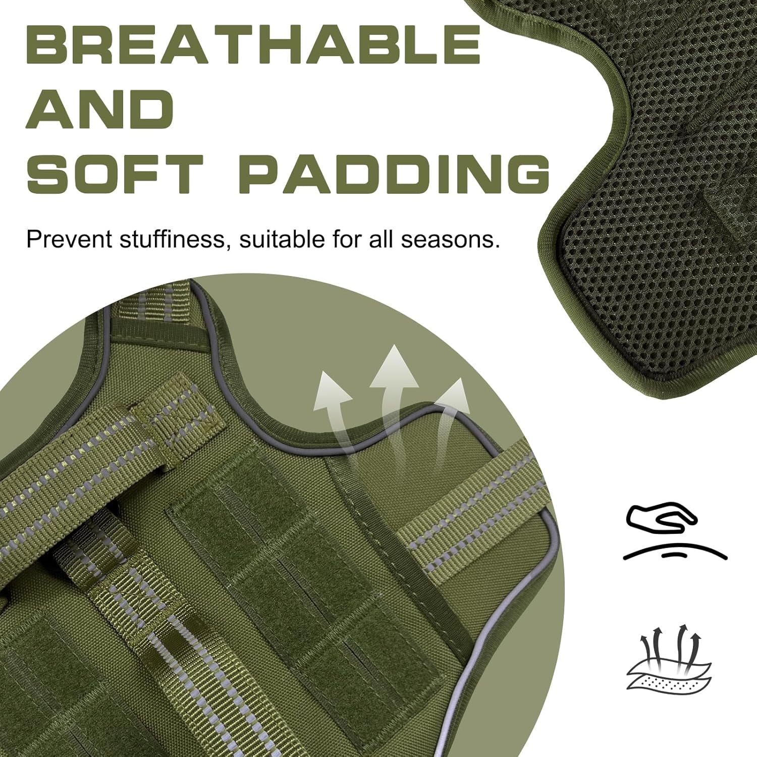 No-Pull Tactical Dog Harness with Molle System