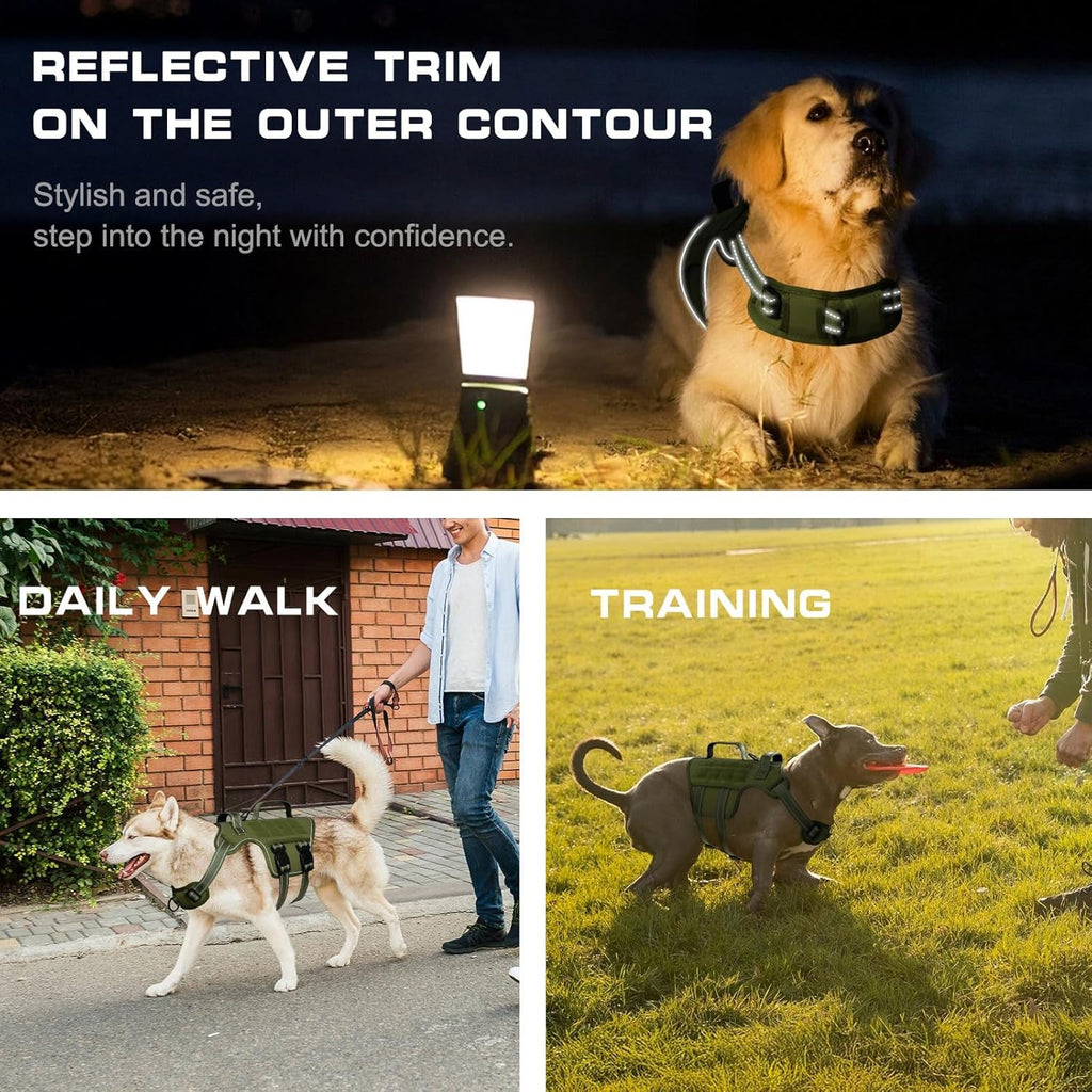 No-Pull Tactical Dog Harness with Molle System