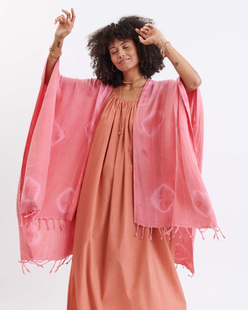 Beach Wrap - Pink or Bright Blue Shibori