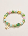 Briolette Stretch Bracelet 8mm Green/Sea Foam