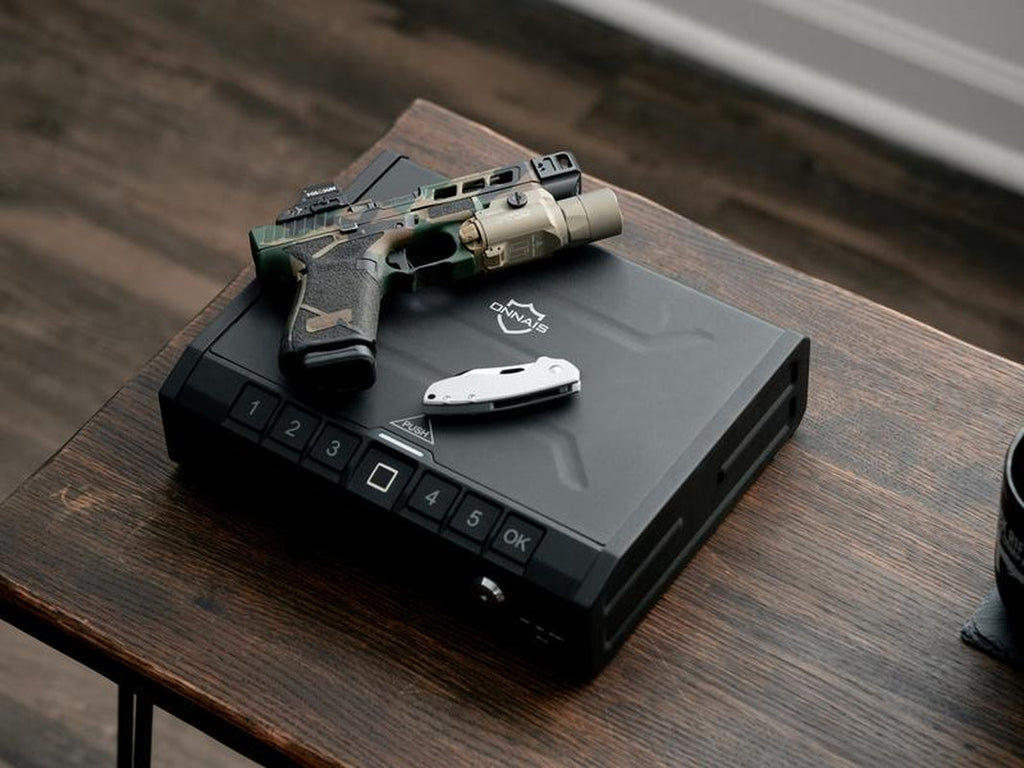 Iron PRO Biometric Fingerprint Gun Safe | Quick-Access Pistol Lock Box for Home, Nightstand & Car