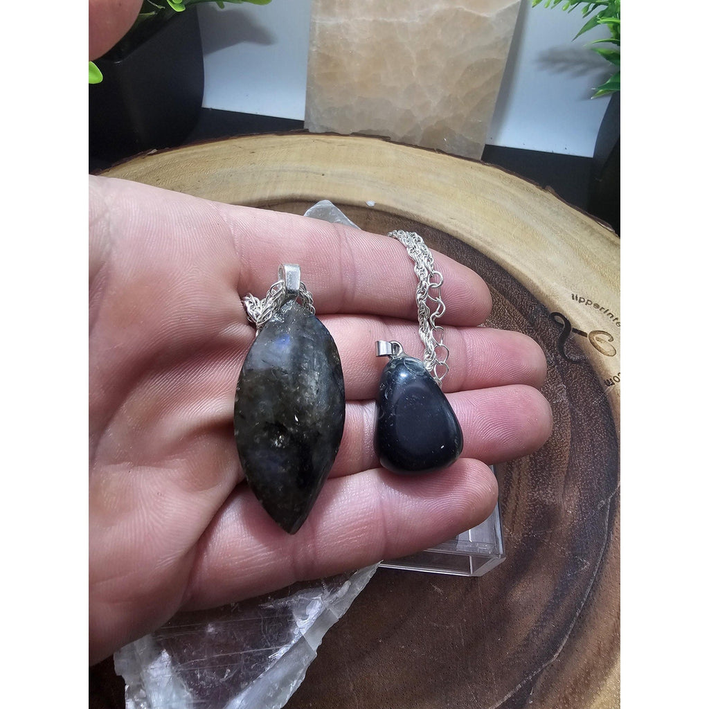 Labradorite & Kababa Jasper Necklace Set — 2-Piece | Natural Stone Jewelry
