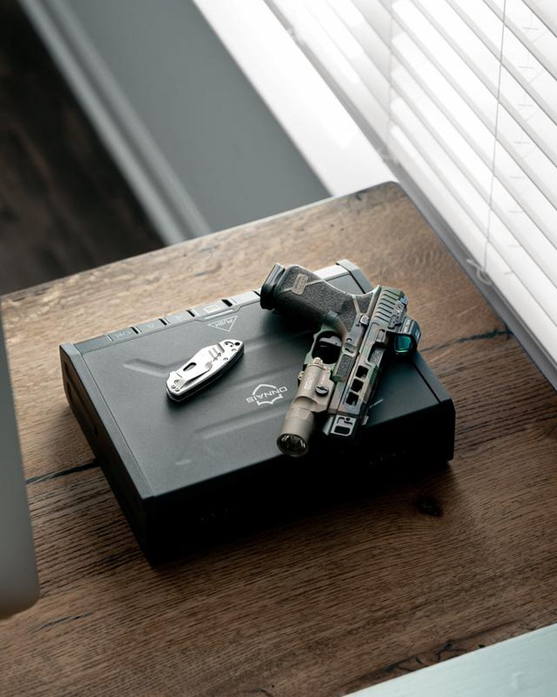 Iron PRO Biometric Fingerprint Gun Safe | Quick-Access Pistol Lock Box for Home, Nightstand & Car