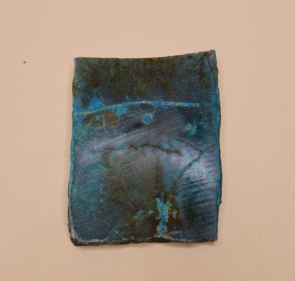 Chrysocolla & Malachite Slab – Teal & Green Copper Mineral – 65g Display Specimen