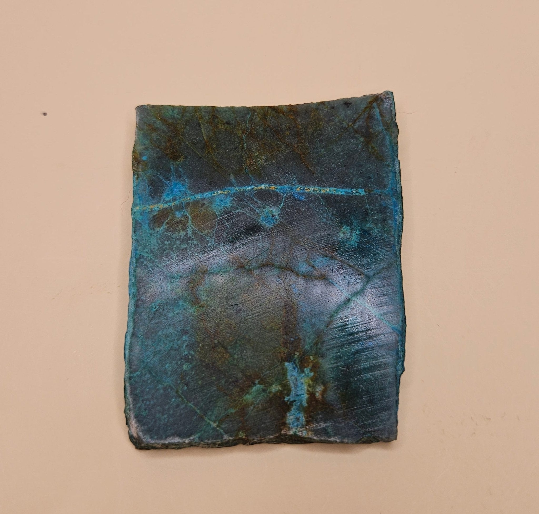 Chrysocolla & Malachite Slab – Teal & Green Copper Mineral – 65g Display Specimen