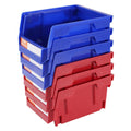 VEVOR Stackable Storage Bins 24-Pack | 5" x 4" x 3" Hanging Organizer Bins, Blue & Red