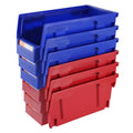 VEVOR Stackable Storage Bins 12-Pack | 11" x 5" x 5" Large Hanging Organizer Bins, Blue & Red