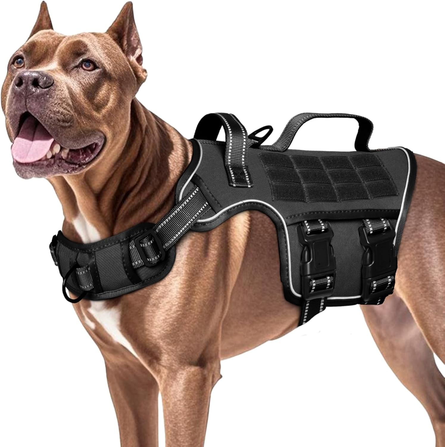 No-Pull Tactical Dog Harness with Molle System