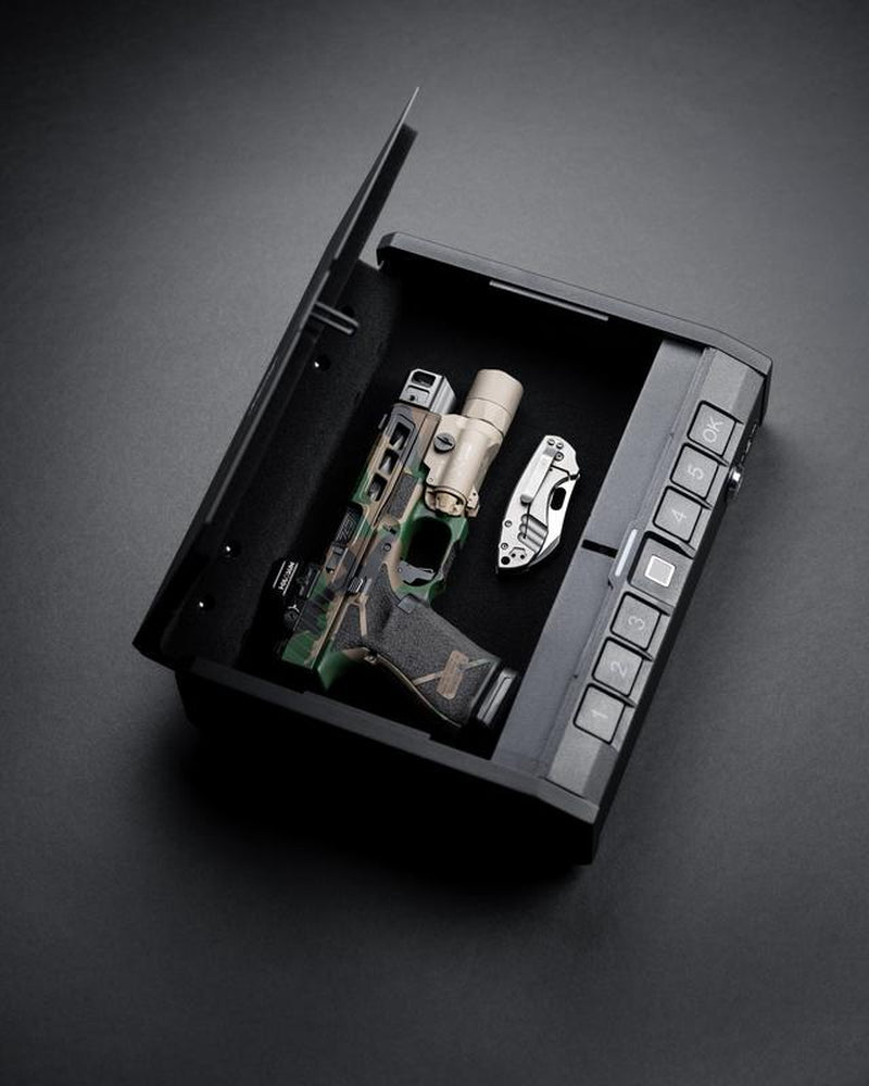 Iron PRO Biometric Fingerprint Gun Safe | Quick-Access Pistol Lock Box for Home, Nightstand & Car