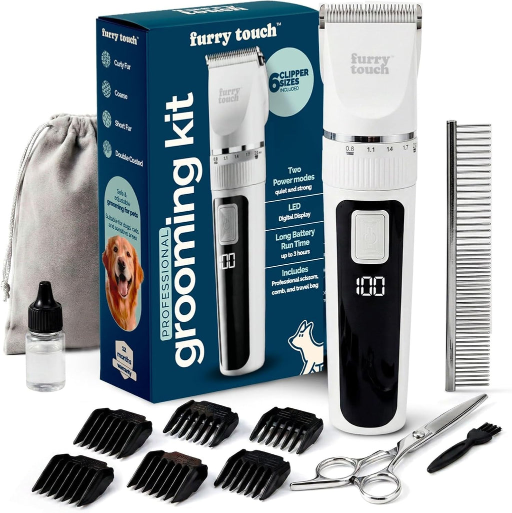 Cordless Pet Grooming Kit with Ceramic Blades