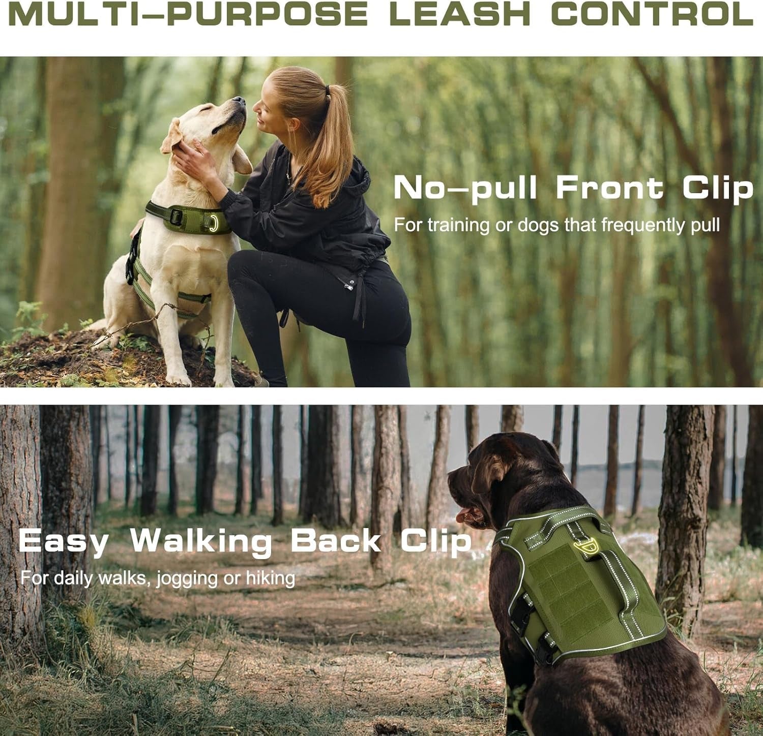 No-Pull Tactical Dog Harness with Molle System